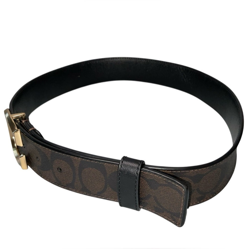 Coach Signature Buckle Belt SM Chestnut Brown - Picture 2 of 9